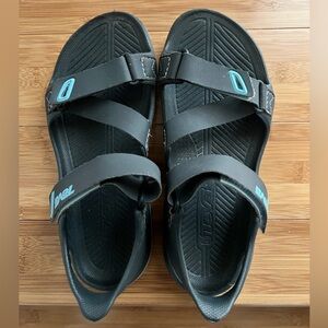 Teva Gray & Aqua Sandals, Size 7